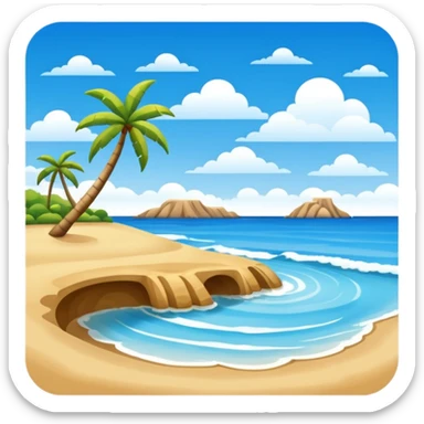 playa paisaje sin que sea un cuadro y que el cielo azul y la arena esten recortada sticker