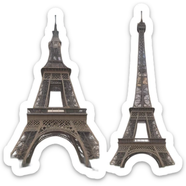 Un géant qui s'appuie sur la tour Eiffel sticker