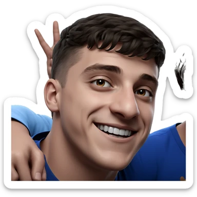 boys in blue shirts smiling sticker