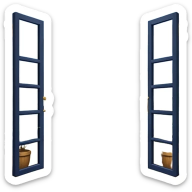 A navy open window sticker