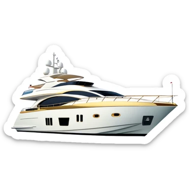 Luxury Yacht - Azimut 72 (Model Year: 2020) (Iconic colour: White with gold trim) sticker