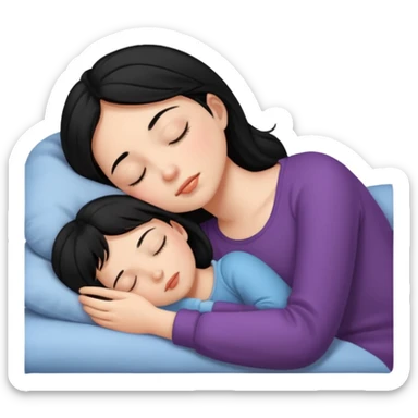 Black haired girl sleeping sticker