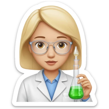 science lab lab technician hold test tube sticker