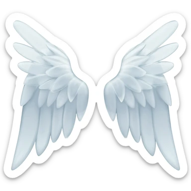 Two angel wings separate white for keyboard sticker