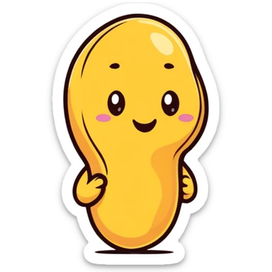 cute peanut character with happy face sticker