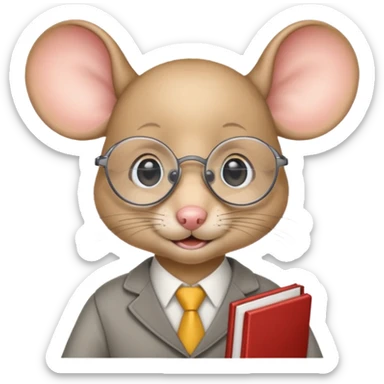 Petite souris à l'école sticker