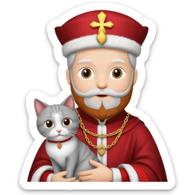 sinterklaas maar hij houd een kat vast sticker
