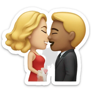 A couple in love kissing sticker