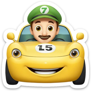 Luigi from Cars, excited expression sticker