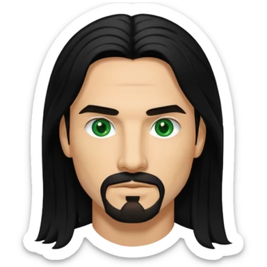 Kevin Richardson with black long hair, green eyes sticker