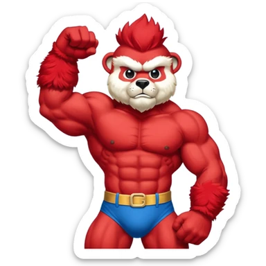 Can you create a emoji of threw Nebraska Cornhusker mascot sitting on top of the UCLA Bruin mascot sticker