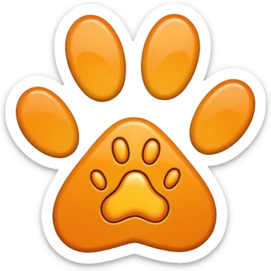 a very light pale yellow-orange pawprint sticker