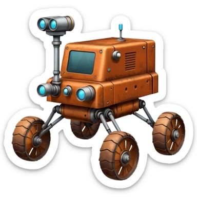  antique tall square robotic high-occupancy Marsrover  sticker