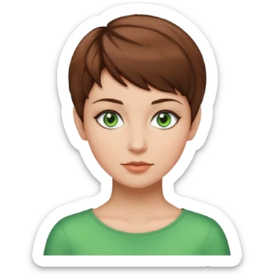 mujer pelo marron pixie cut sticker