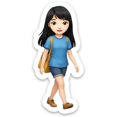 fringe black color long hair girl walking


 sticker