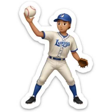 hacer el lanzamiento  de pelota jugador basebal sticker
