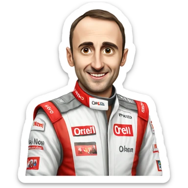 Make me an emoji of Robert Kubica with his Orlen Costume sticker