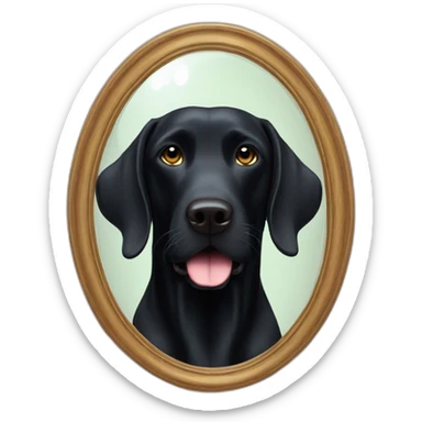 black labrador in mirror sticker