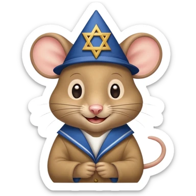 A jewish mouse wearing a star of david sticker