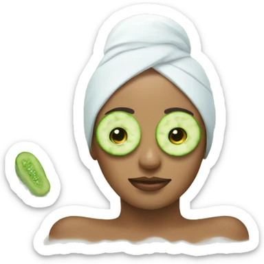Spa with cucumbers on eyes sticker