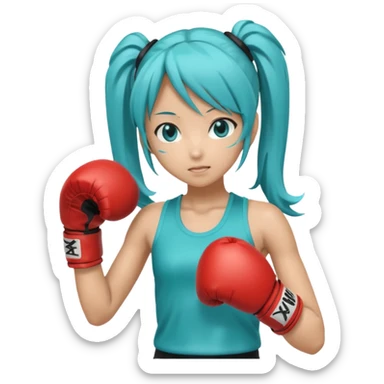 Miku boxing sticker