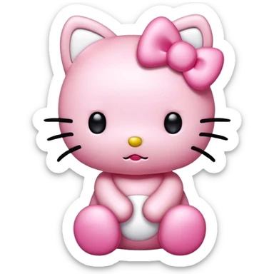 cute pink kawaii plush hello kitty sticker