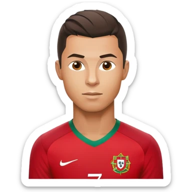 Cristiano Ronaldo soccer player in Portugal jersey number 7 sticker
