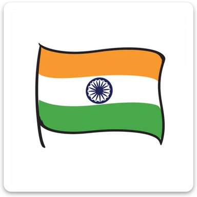 hand-drawn doodle style Indian flag sticker