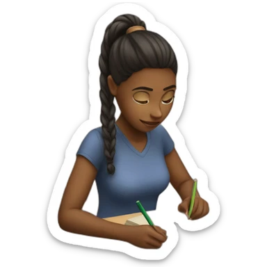 A girl studying  sticker