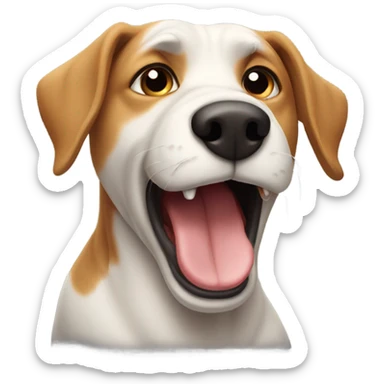 a barking dog sticker