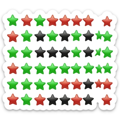 creat me emojie for flag like: green, three red starts and black sticker