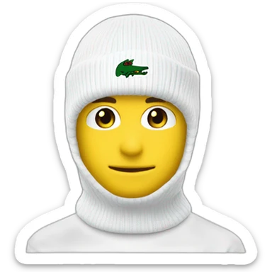 white boy lacoste balaclava with lacoste sticker
