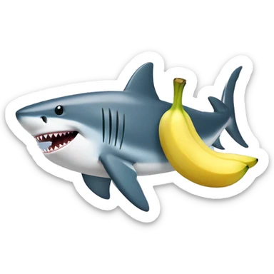 A shark With a banana sticker