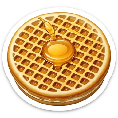 round waffle with honey sticker