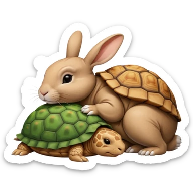  lapin et tortue qui dorme sticker