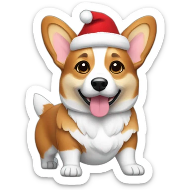 Corgi body wearing santa costume sticker