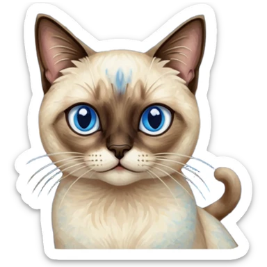 Siamese cat and starry night van gogh sticker