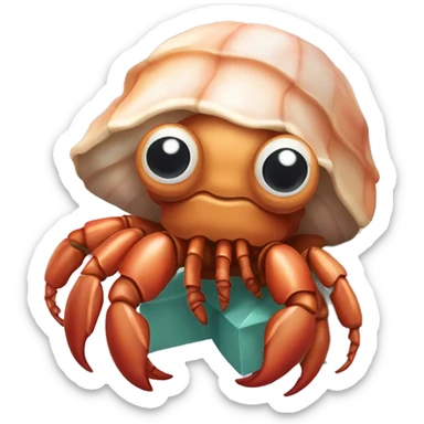 Cute hermit crab with a bow  sticker