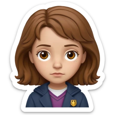 hermioni tired face funko pop style cute sticker