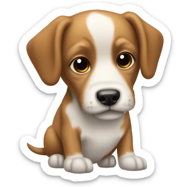 Un cachorrito,embelesado,urgandose la nariz sticker