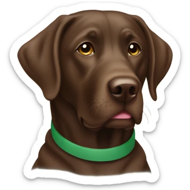 Chocolate lab with sage green collar sticker