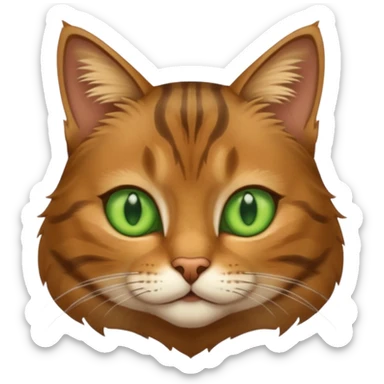 A european cat brown with lighter green eyes sticker