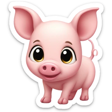 pink piglet  sticker