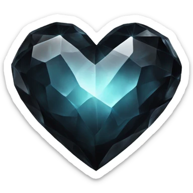 Black crystal heart sticker