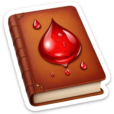 Brown book with blood droplets  sticker
