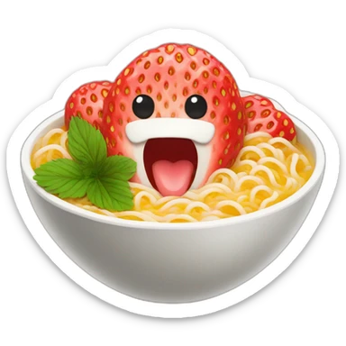 strawberry ramen sticker