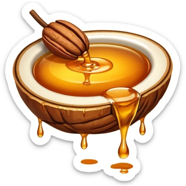 pecan nuts with honey dripping on them  sticker
