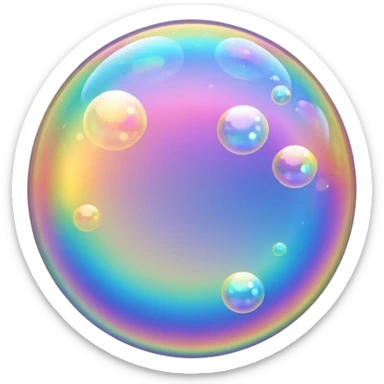 rainbow soap bubble sticker