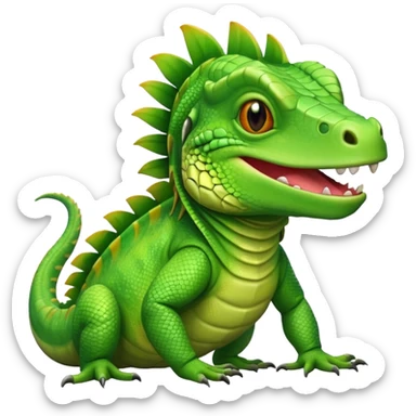 iguana with a happy face sticker