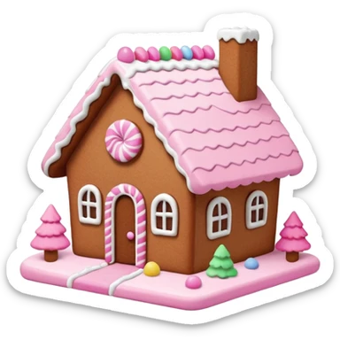 Minimalis Gingerbread house pink sticker